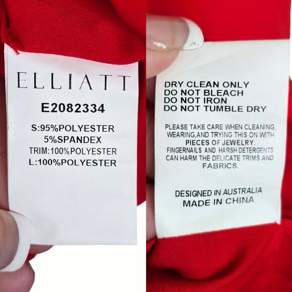 Elliatt Trompe Red Rosette Applique‎ Floral Mini Dress Size L - Picture 10 of 14